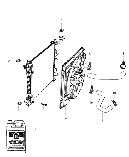 2006 Dodge Caravan Radiator Engine Cooling Diagram for 68232591AB