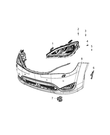 Headlamp Diagram for 68228945AB