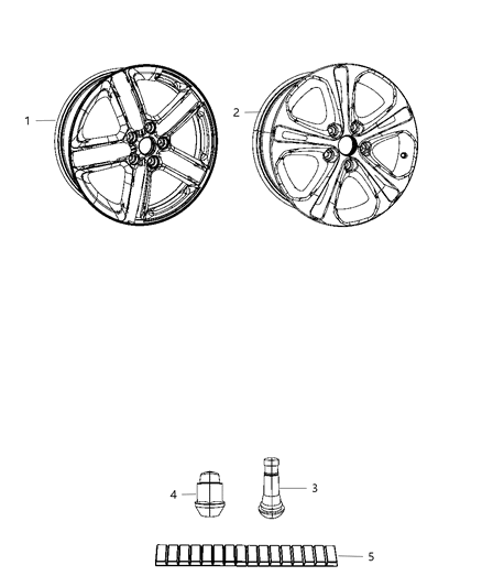 2002 Dodge Caravan Wheel Aluminum Diagram for 1TE70DD5AB