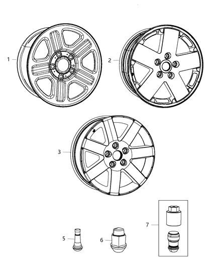 1987 Jeep J10 Wheel Aluminum Diagram for 1TK93AAAAB