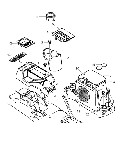 2023 Jeep Grand Wagoneer L Bezel And Dial Gearshift Lever Diagram for 55315059AB