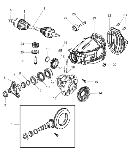 1991 Dodge B250 Shaft Axle Half Diagram for 4726101AD