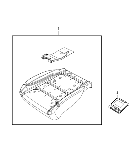 1991 Dodge Spirit Module Kit Occupant Classification Right Cushion Foam Diagram for 68396576AB