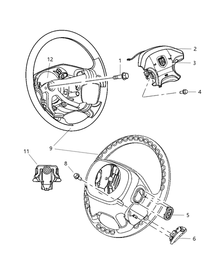 1996 Chrysler LHS Damper Steering Wheel Diagram for 55351266AA