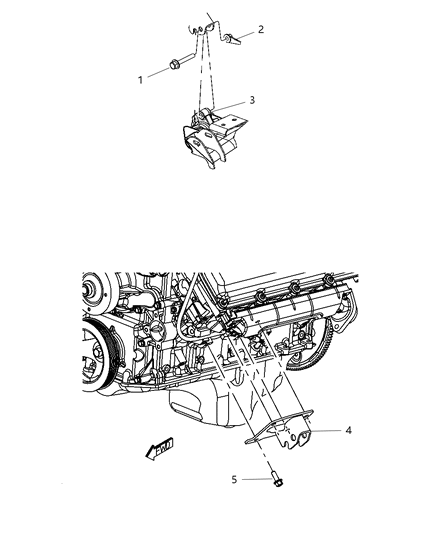 2000 Dodge Caravan Insulator Engine Mount Diagram for 52855843AC
