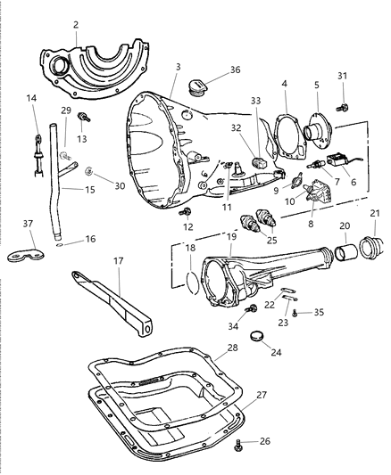Seal Oil Filler Tube Diagram for 52118629AB