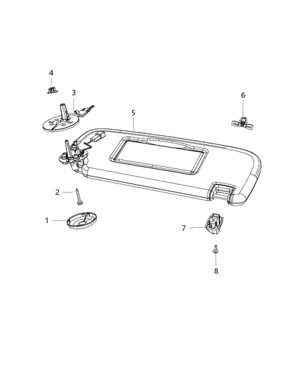 1993 Dodge Ram 50 Visor Illuminated Diagram for 1WK20HL1AF