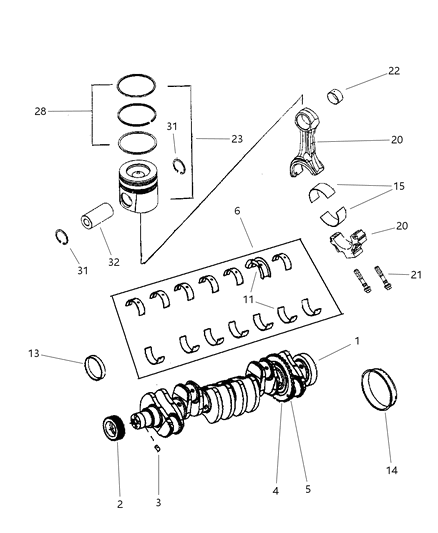 Bearing Connecting Rod Standard Diagram for 4429175