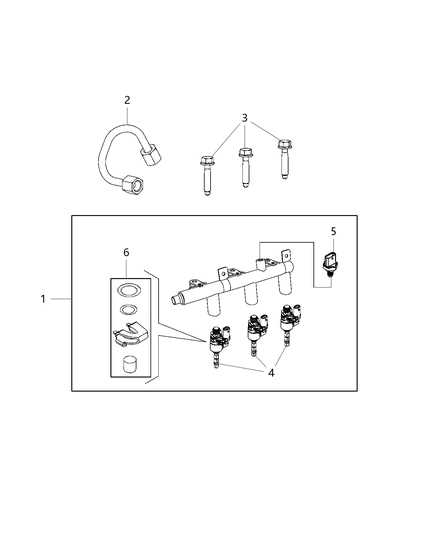 2007 Jeep Compass Injector Fuel Diagram for 68439521AA
