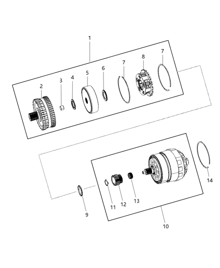 Snap Ring Internal - Carrier To Output Shaft Diagram for 5078869AA