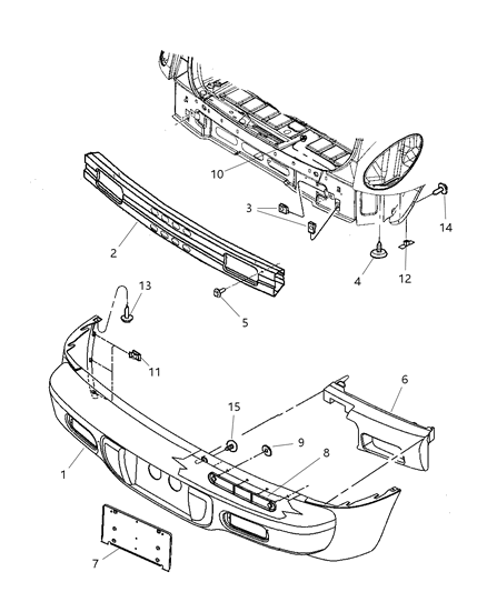 Foam Rear Bumper Fascia Diagram for 5116173AC