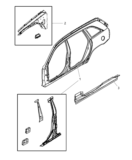 2006 Chrysler Pacifica Beam Front Fender Shield Diagram for 5054009AC