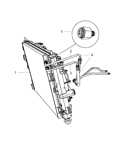 1988 Dodge D250 Hose Transmission Oil Cooler Pressure And Return Diagram for 5058344AD