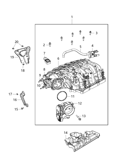 2020 Jeep Wrangler Pad Engine Foam Blocker Diagram for 5281309AA