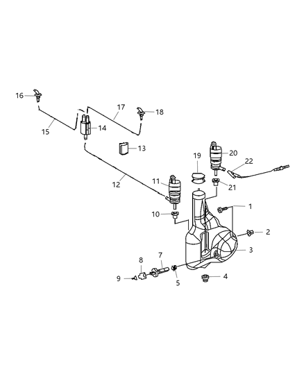 Pump Washer, Windshield Diagram for 68017447AA