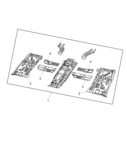 2001 Chrysler Prowler Crossmember Front Seat Retention Diagram for 68246064AB