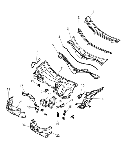 2005 Chrysler Crossfire Pillar Hinge Inner Diagram for 5096692AA