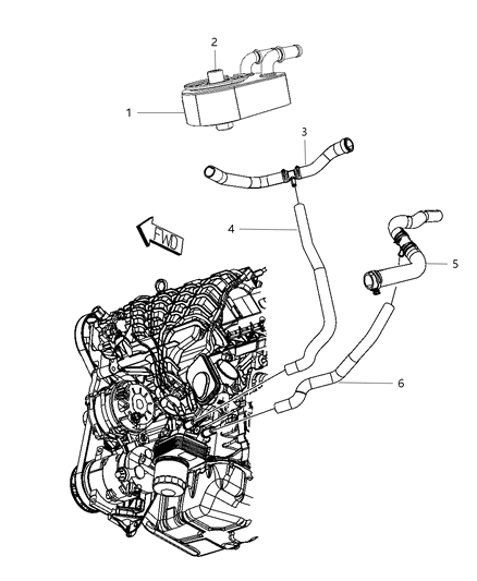 2003 Chrysler Town & Country Hose Radiator Outlet Diagram for 52014769AA