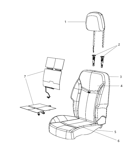 Cover Front Seat Back Diagram for 5QY74DX9AA