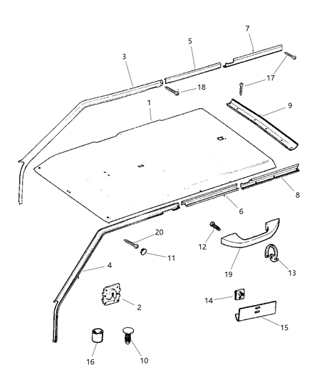 Molding Headliner Diagram for 5AD74TC3