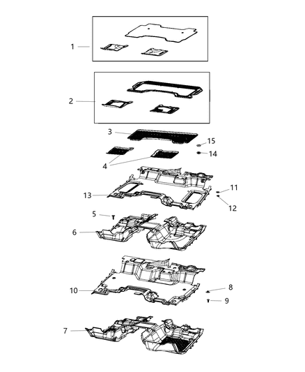 2022 Jeep Renegade Clip Carpet Attach Floor Mat To Rear Carpet Diagram for 5PL11TX7AA