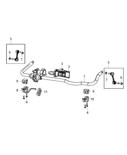Stabilizer Bar Front Diagram for 68251634AC