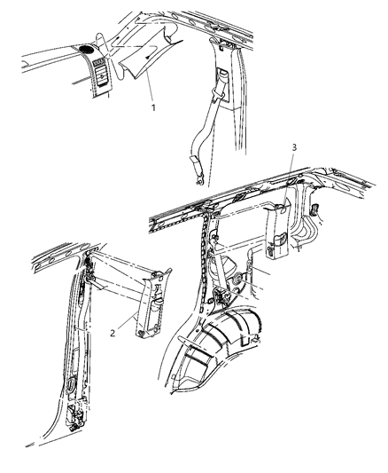 Molding B Pillar Diagram for 1CR78DW1AD