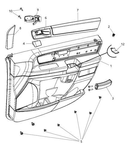 Handle Door Pull Diagram for 1JF04BD5AA