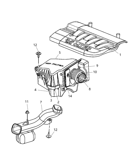Resonator Air Cleaner Diagram for 5510022AB