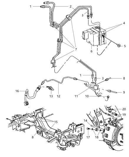 Hose Brake Right Front Diagram for 55366894AC