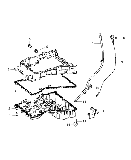 2014 Dodge Charger Pan Oil Upper Diagram for 68091841AA