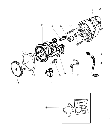 1993 Chrysler Concorde Seal Kit Vacuum Pump Diagram for 5140342AA