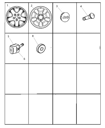Cap Wheel Center Diagram for 52059522AA