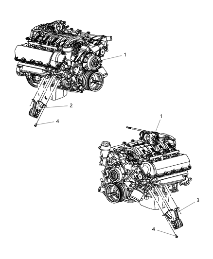 Bracket Engine Mount Diagram for 4854564AA