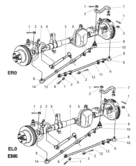 Tie Rod Kit Outer End Diagram for 2AMTR739AA