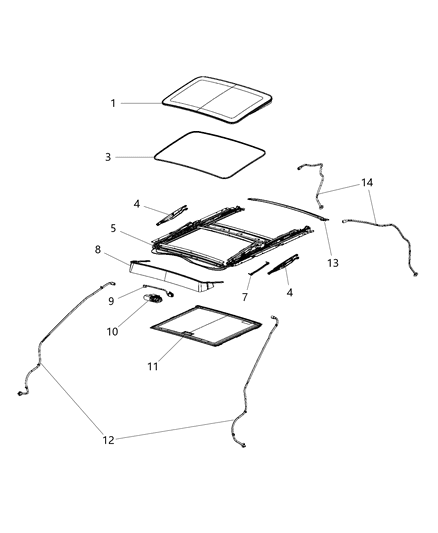 1996 Dodge B2500 Motor Sunroof Diagram for 68082477AA