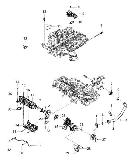 Clamp Hose Crankcase Vent Breather Tube Diagram for 5014195AB