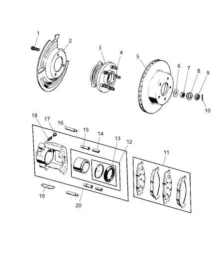 Pad Kit Front Disc Brake Diagram for BHKH5605