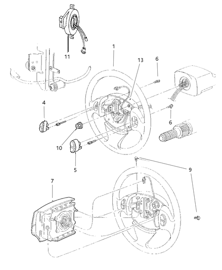 2020 Chrysler Pacifica Module Assembly, Driver Air Bag, Driver Side Diagram for PJ42RC8