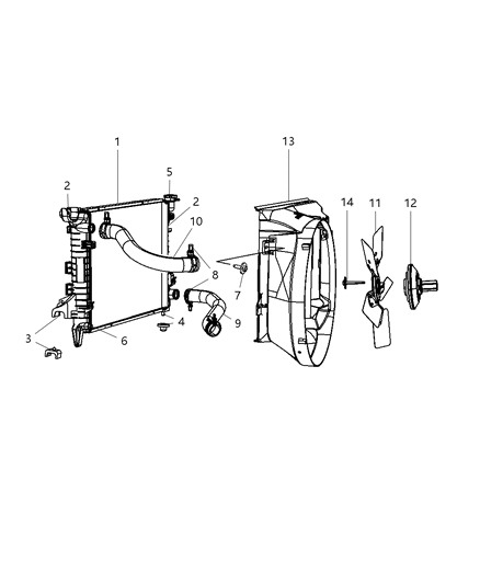 1999 Chrysler LHS Radiator Engine Cooling, 25 Pc Min Qty Mix & Match Diagram for 55056682AD