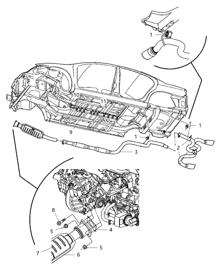 2003 Dodge Neon Isolator Exhaust Support Diagram for 5278115AA