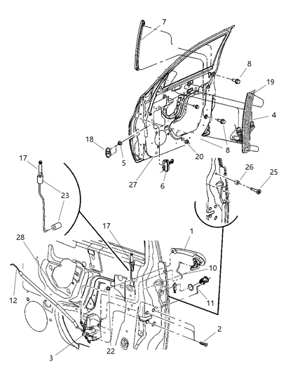 Latch Front Door Diagram for 5067137AE