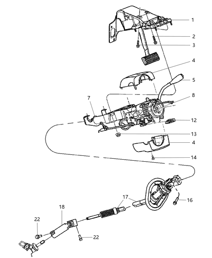 Shaft Steering Column Intermediate Diagram for 55351302AI