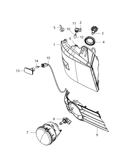 1984 Dodge Colt Lamp Headlamp Parking And Turn Diagram for 5113336AE