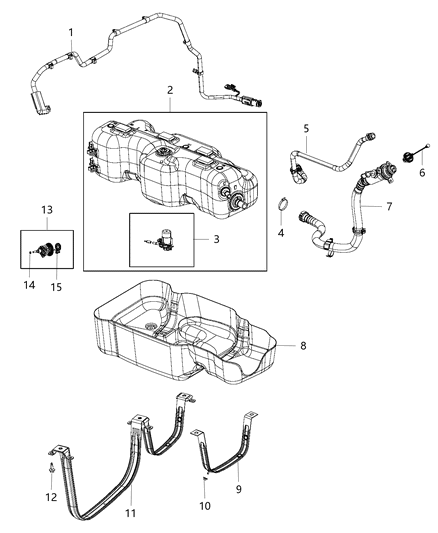 Tube Diesel Exhaust Fluid Filler Diagram for 52029482AC