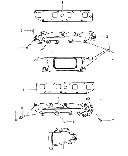 2001 Dodge Caravan Manifold Exhaust Diagram for 68045559AA