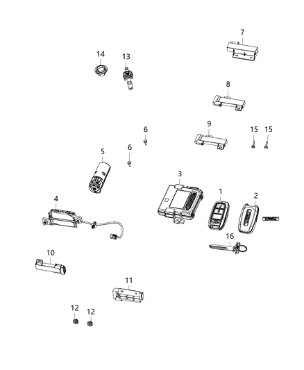 Antenna Remote Start And Keyless Entry Diagram for 68186558AA