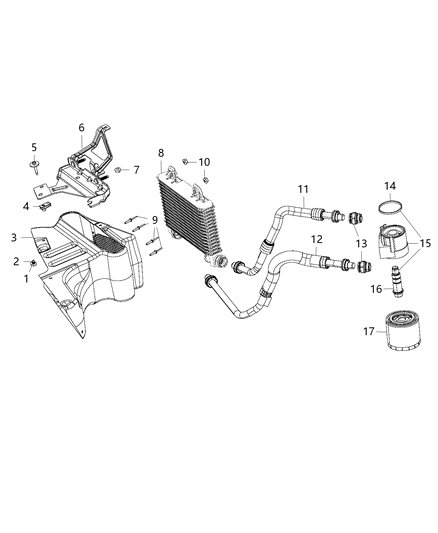 1998 Dodge B1500 Adapter Engine Oil Filter Diagram for 68166516AE