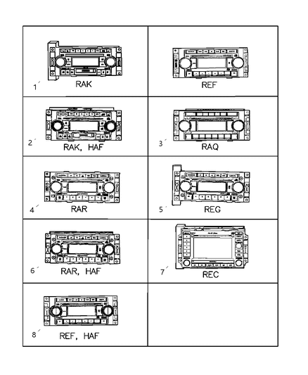 Radio AM/FM/Cassette With CD Diagram for 5091523AE