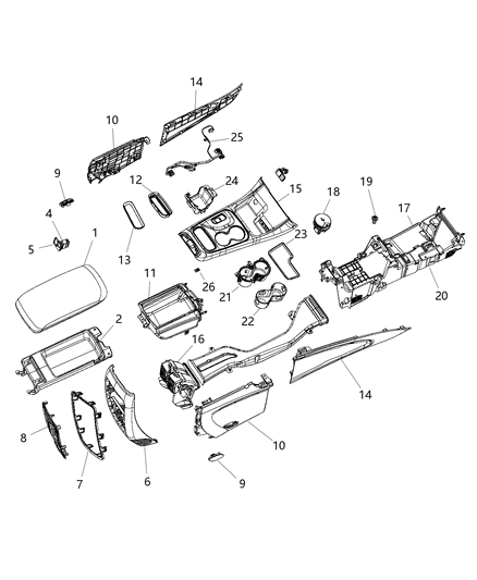 2009 Dodge Challenger Ring Trim Diagram for 5PK71XXXAA